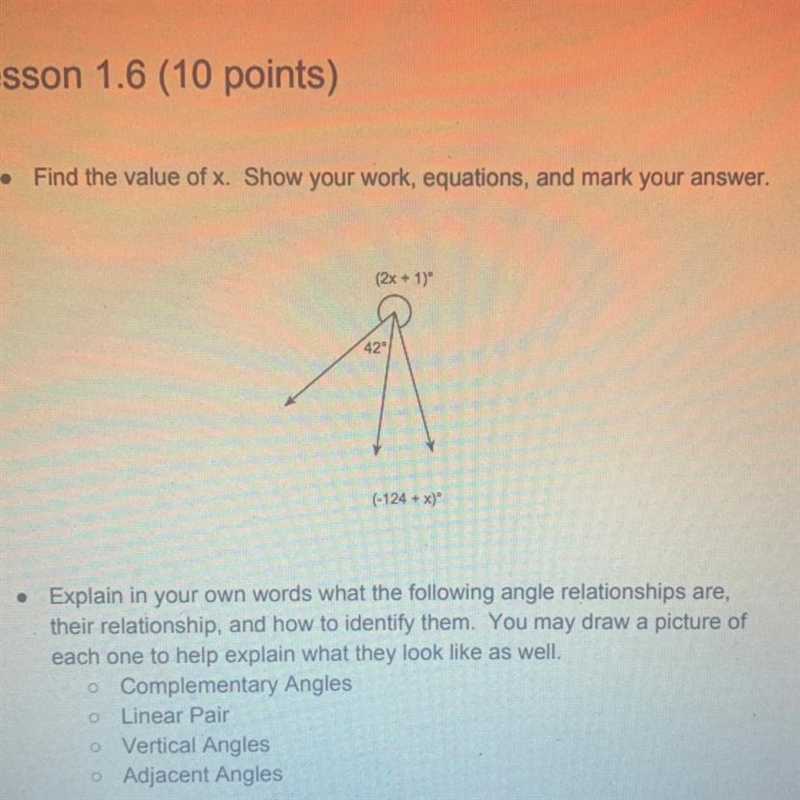 Find the value of x .just put the equation as the answer plz-example-1