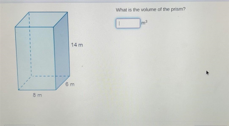 What is the volume of the prism? m 14 m 6 m 8 m​-example-1