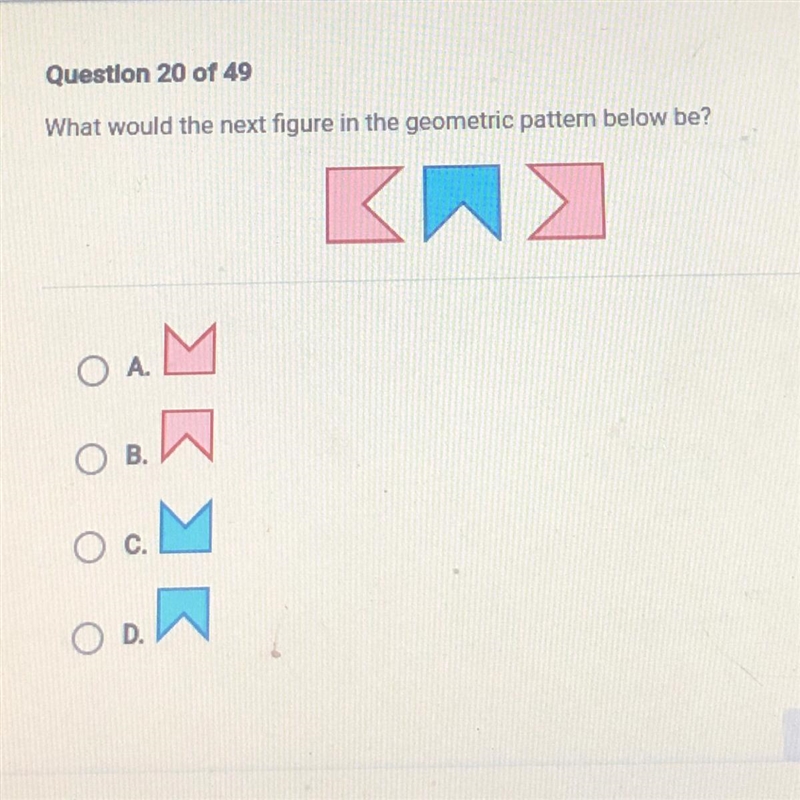 What would the next figure in the geometric pattern below be?-example-1