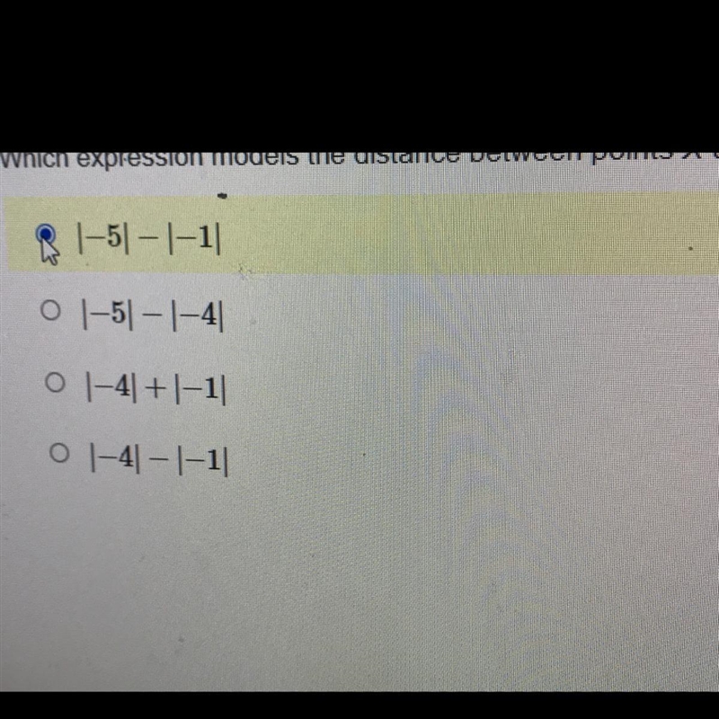 Point X has coordinates (-4, -5) and point y has coordinates (--1, --5 ) which expression-example-1