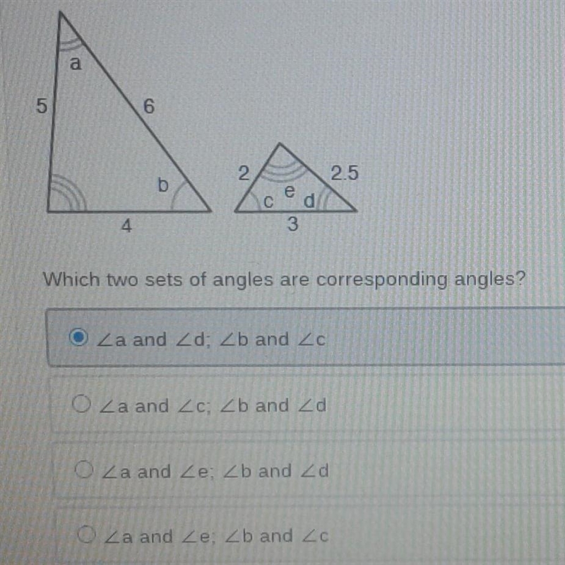 Two similar triangles are show below: ​-example-1