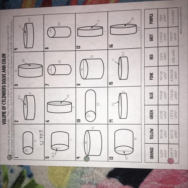 HELP ASAP !!!! 8th Grade Math !!! Volume of cylinders-example-1