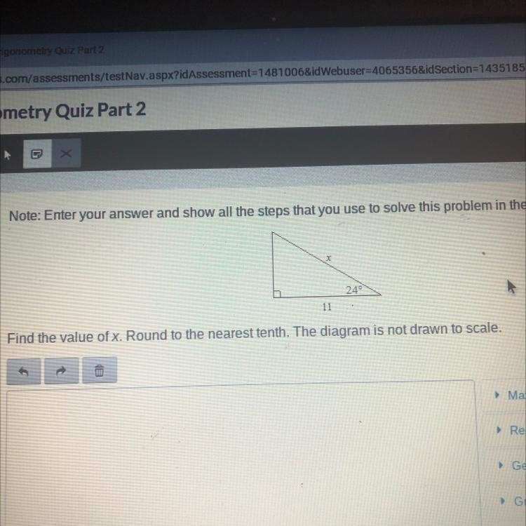 Find the value of x. round to the nearest tenth-example-1