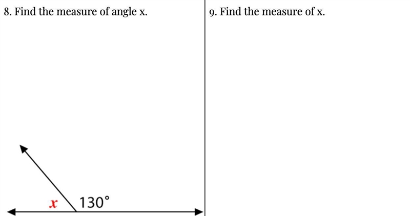 8. Find the measure of angle x.-example-1