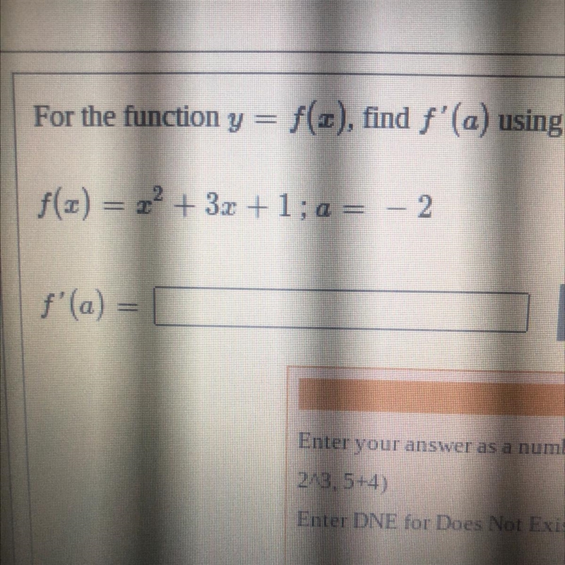 For the function y=f(x), find f’(a)-example-1