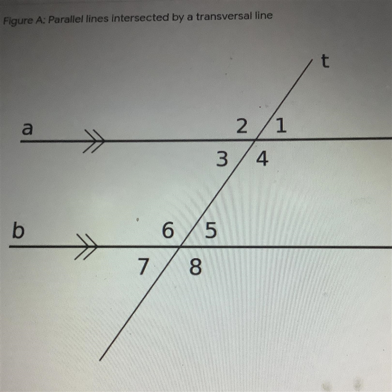 Angles 4 & 8 are an example of which type of angle? * O Alternate Exterior O Alternate-example-1