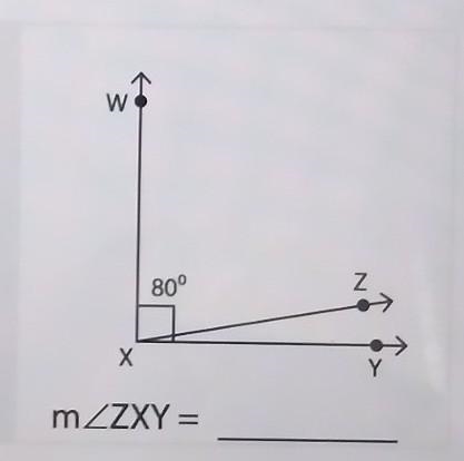 Find the measure of the angle zxy​-example-1