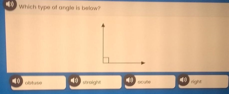 Which type of angle is below? > )) right acute straight obtuse​-example-1