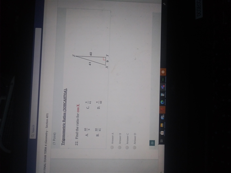 Find the ratio(SOHCAHTOA)-example-1