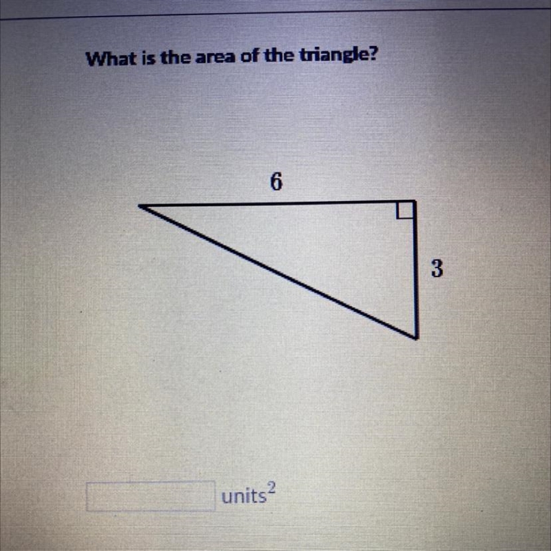 What is the area of the triangle? 6 , 3-example-1