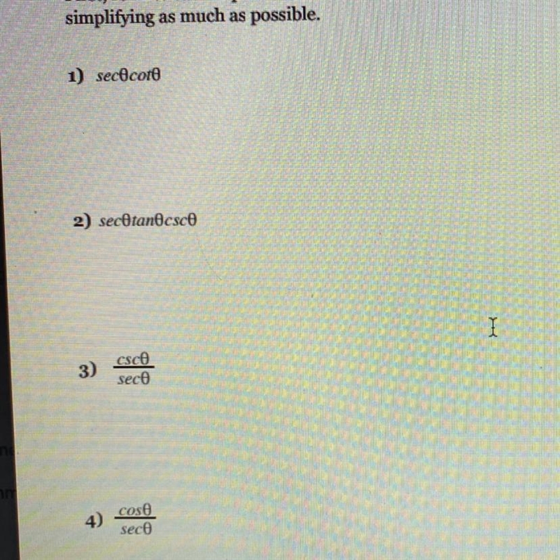 Rewrite each expression in terms of sine and cosine only.-example-1