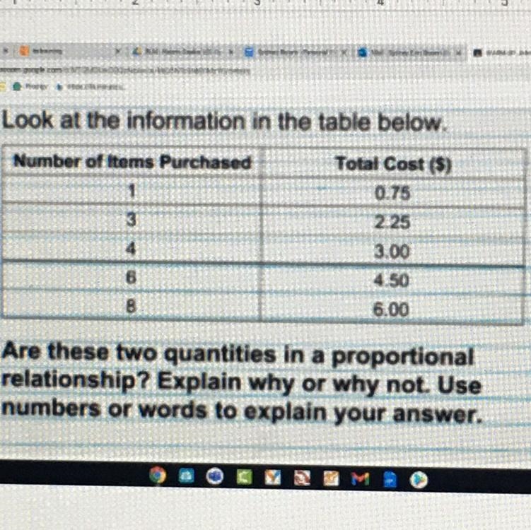 HELP PLEASE!! The question: Are these two quantities in a proportional relationship-example-1