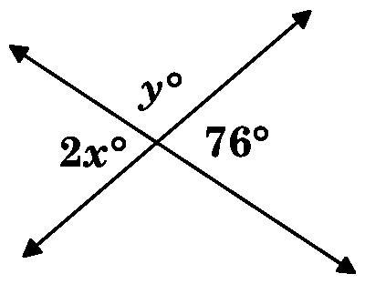 Find the value of each variable. A. x = 38, y = 76 B. x = 52, y = 76 C. x = 38, y-example-1