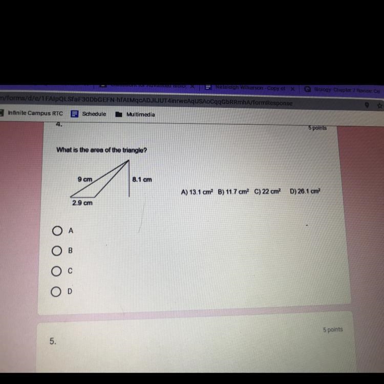 Pls help!! find the area of then triangle-example-1