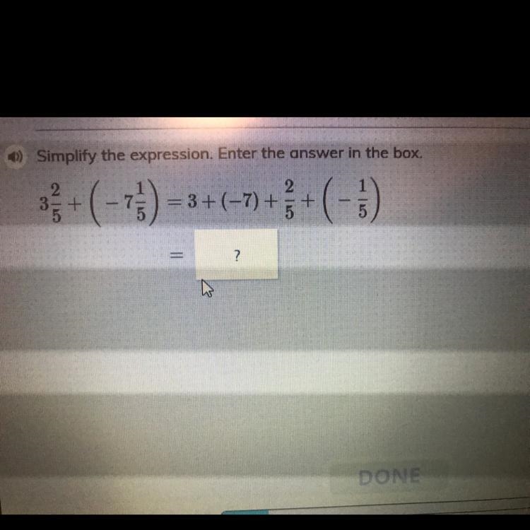 Simplify the expression. Enter the answer in the bo 2 = 3+(-7)+ 5 + 5-example-1