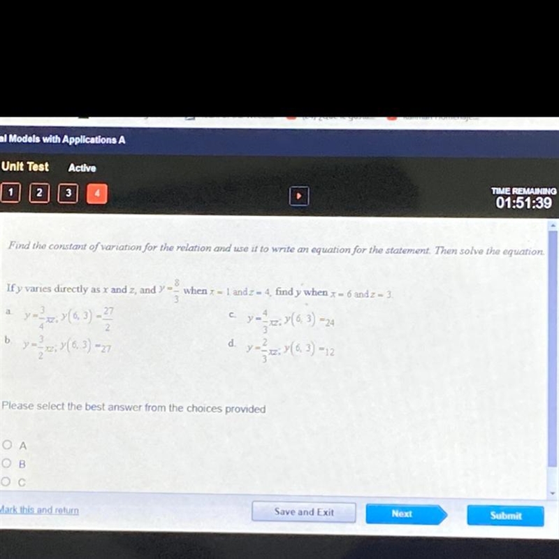 find the constant of variation for the relation and use it to write an equation for-example-1