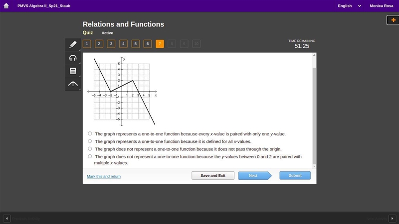 Given the graph below, which of the following statements is true?-example-1