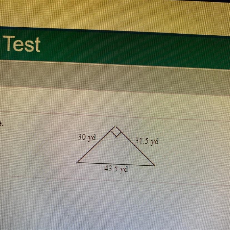 Find the area of the triangle. The area is = yd (simplify your answer)-example-1