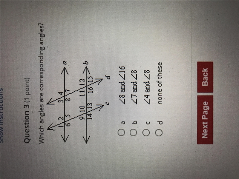 Which angles are corresponding angles?-example-1