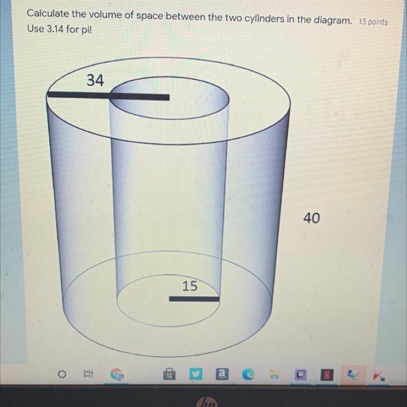 Calculate the volume please show work!-example-1