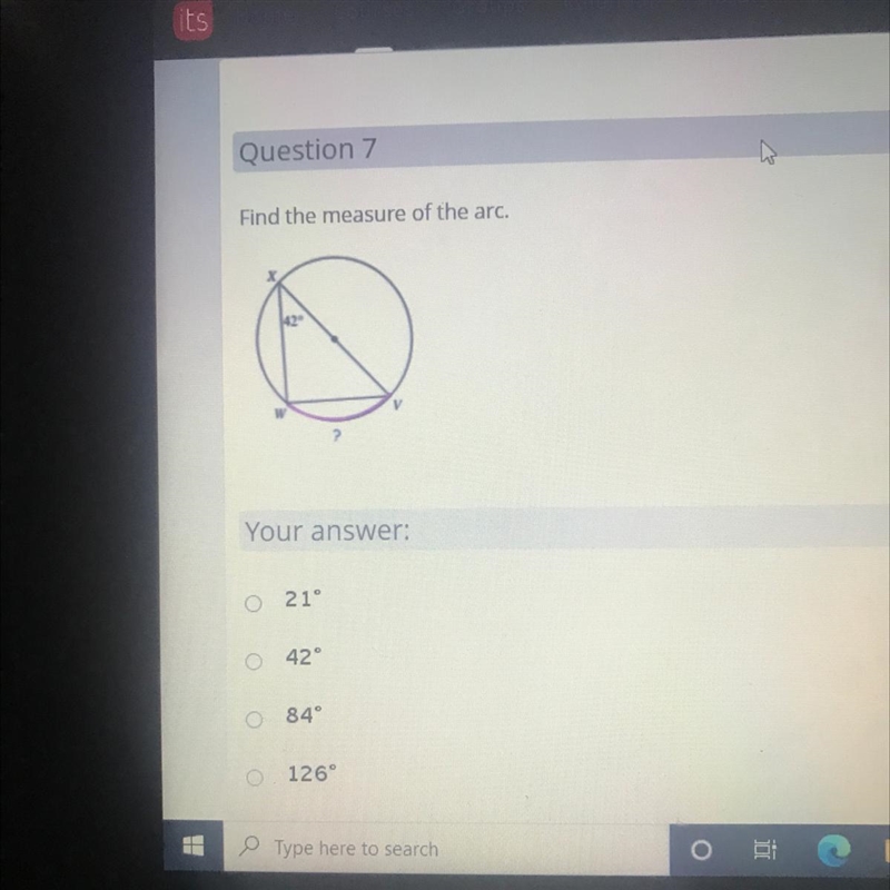 Find the measure of the arc-example-1