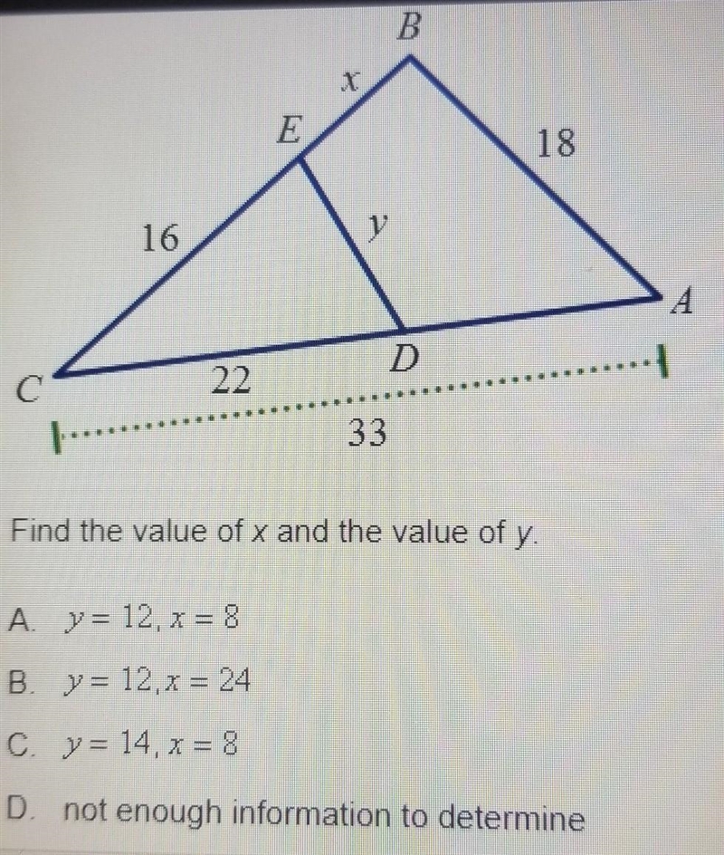 Find the value of x and the value of y​-example-1