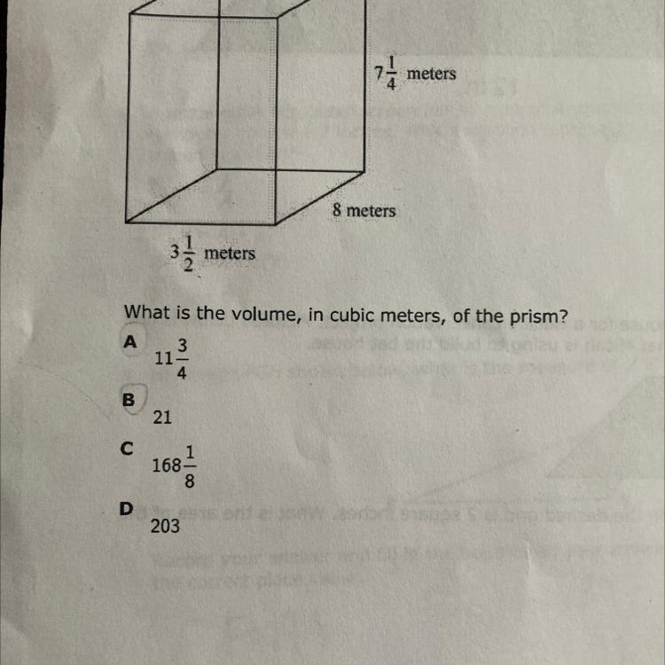 9 A right rectangular prism What is the volume, in cubic meters, of the prism?-example-1