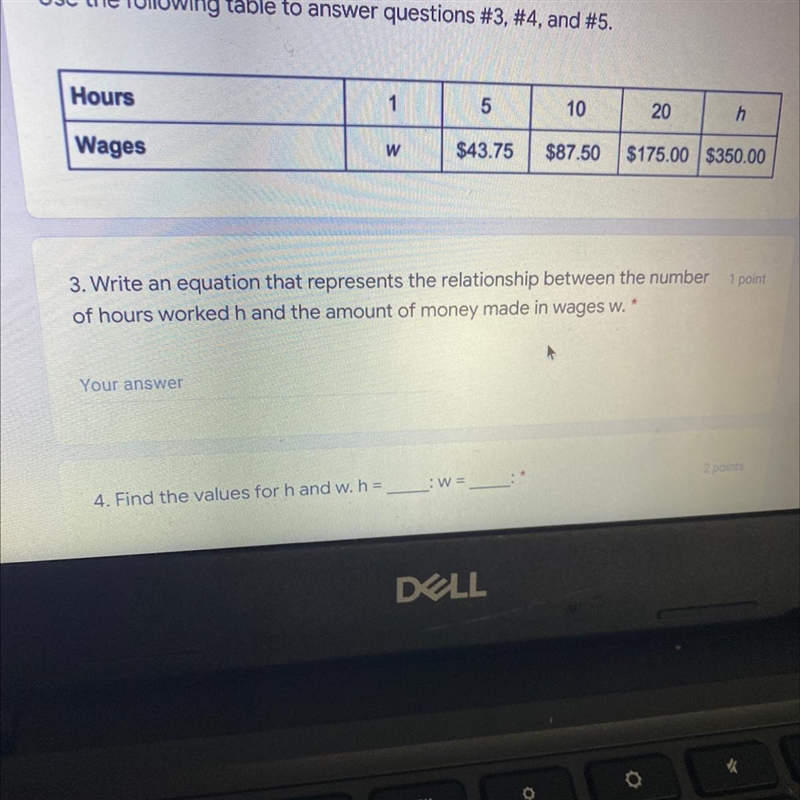 Write an equation that represents the relationship between the number of hours worked-example-1