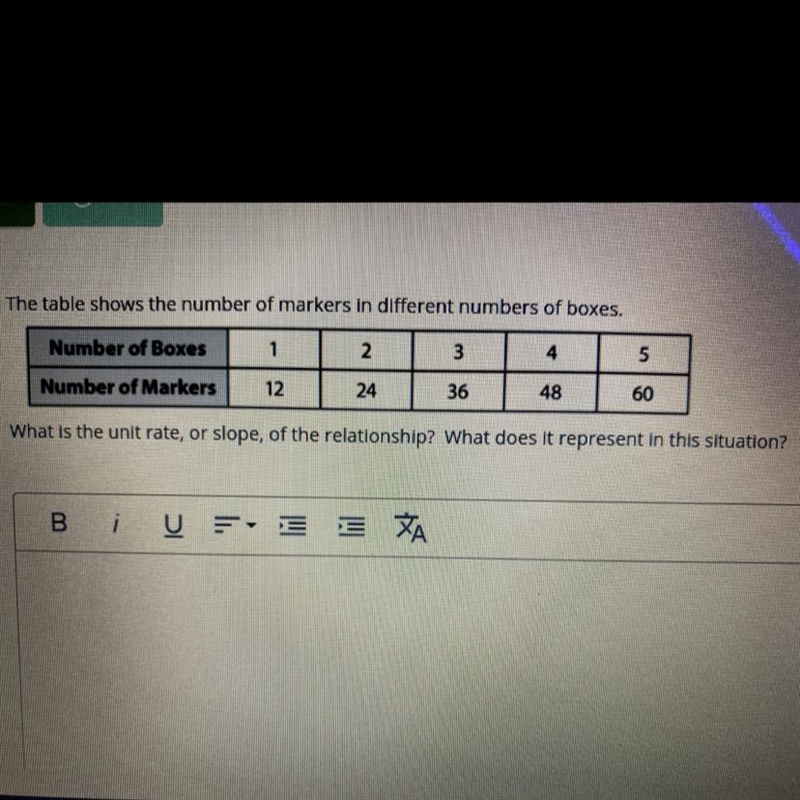 The table shows the number of markers in different numbers of boxes.-example-1