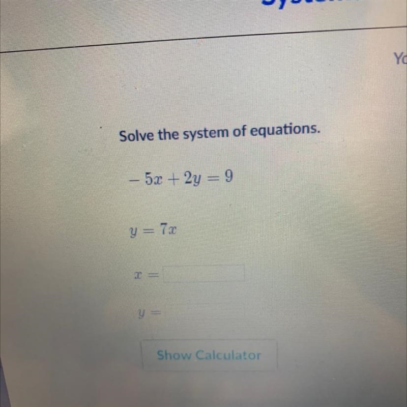 Negative 5x plus 4y equals 3 i need x and y thank youu-example-1