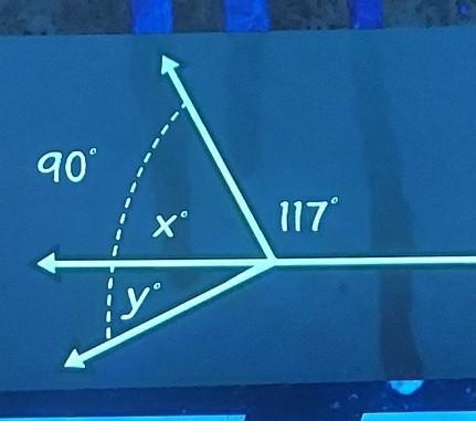 Find the value of x and y x = 45° , y = 45° x = 117° , y = 117° x = 27° , y = 63° x-example-1