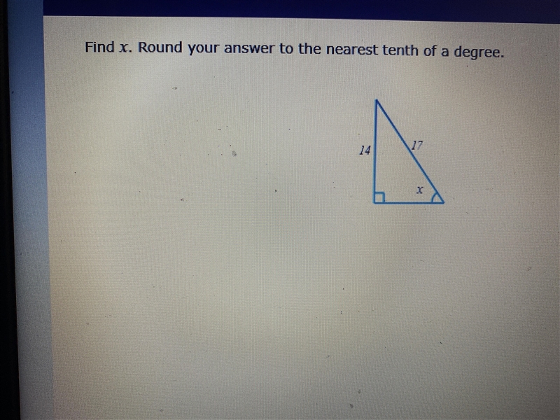 Solve for x. Round your answer to the nearest tenth of a degree.-example-1