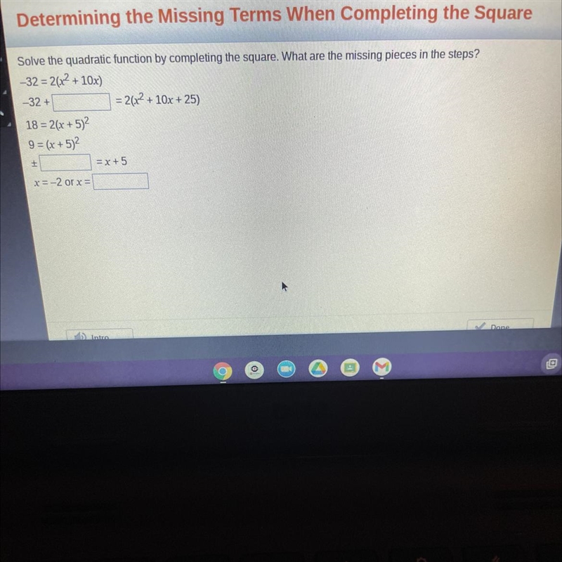 Solve the quadratic function by completing the square. What are the missing pieces-example-1