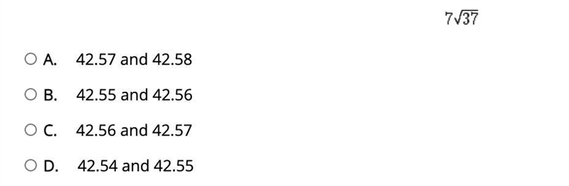 Determine which two values the following expression is between. \sqrt[7]{37\\}-example-1