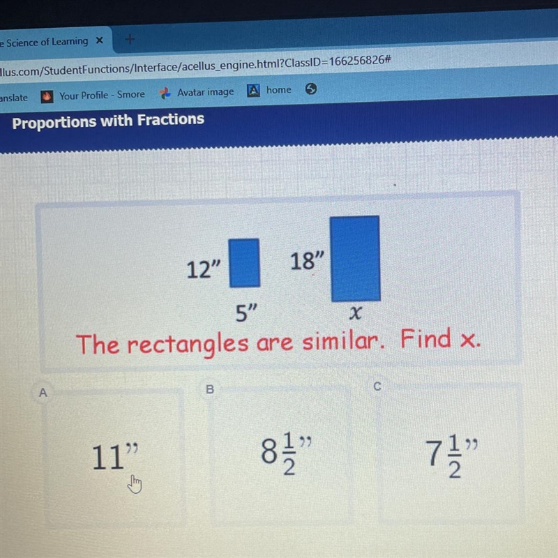 The rectangles are similar. Find x.-example-1