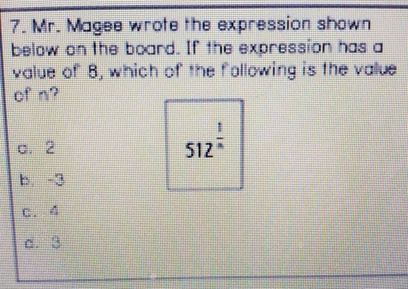 Mr Magee wrote the expression shown Below on the board if the expression has a value-example-1