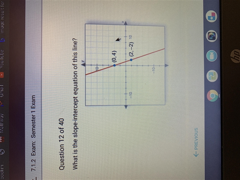 What is the slope -intercept of this line-example-1