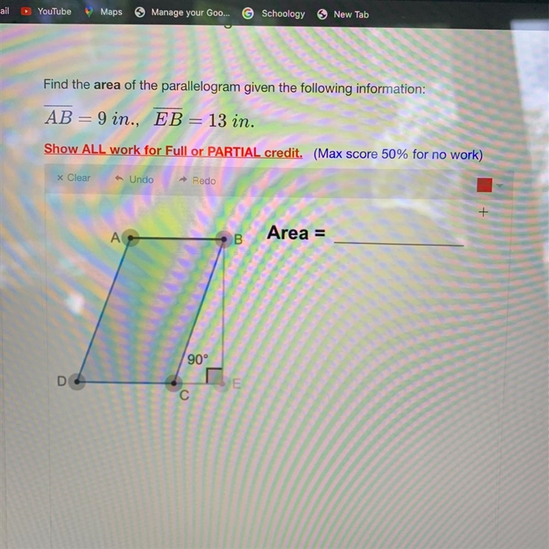 What is the Area of the parallelogram?-example-1