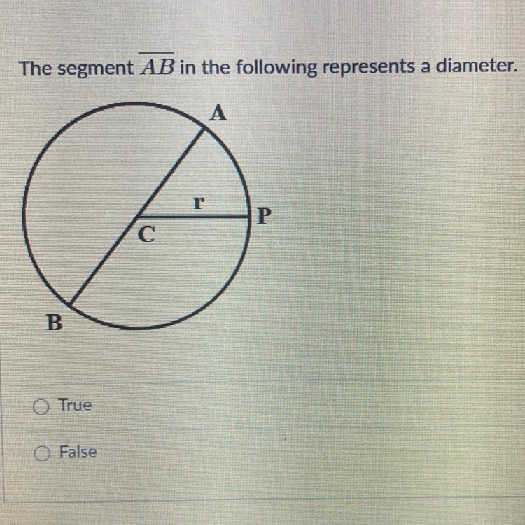 The segment AB in the following represents a diameter.-example-1