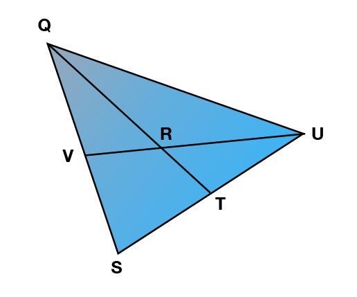 PLEASE HELP :')) Point R is a centroid of the triangle SQU. If VR = 18 cm, what is-example-1