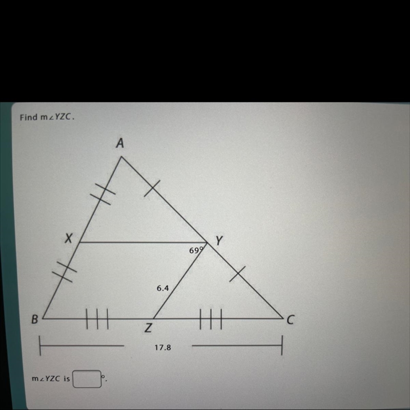 Find the value of m < YZC-example-1