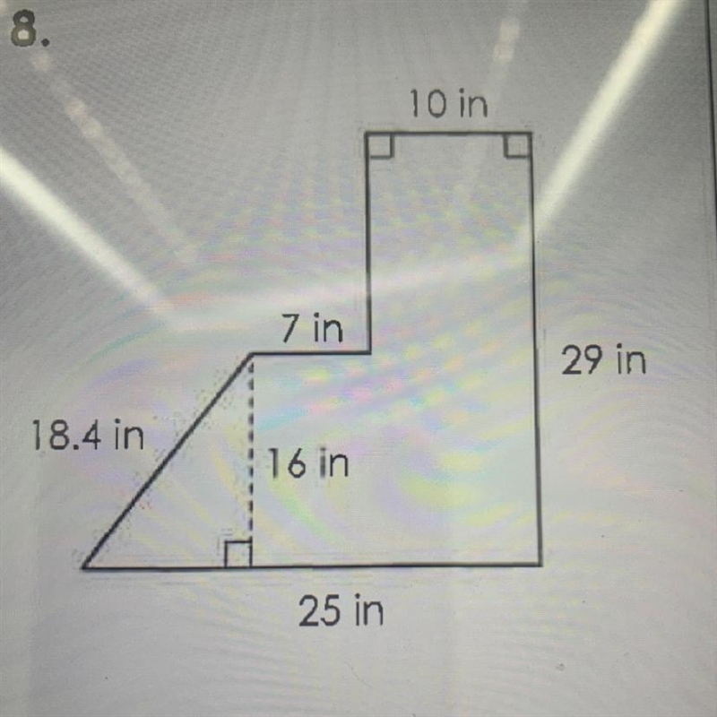 Find the area of the following figure. Assume that all lines that appear to be parallel-example-1