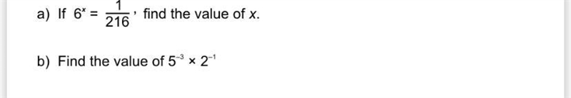 If 6^ = 1/126 find the value of x Please ask help with b-example-1