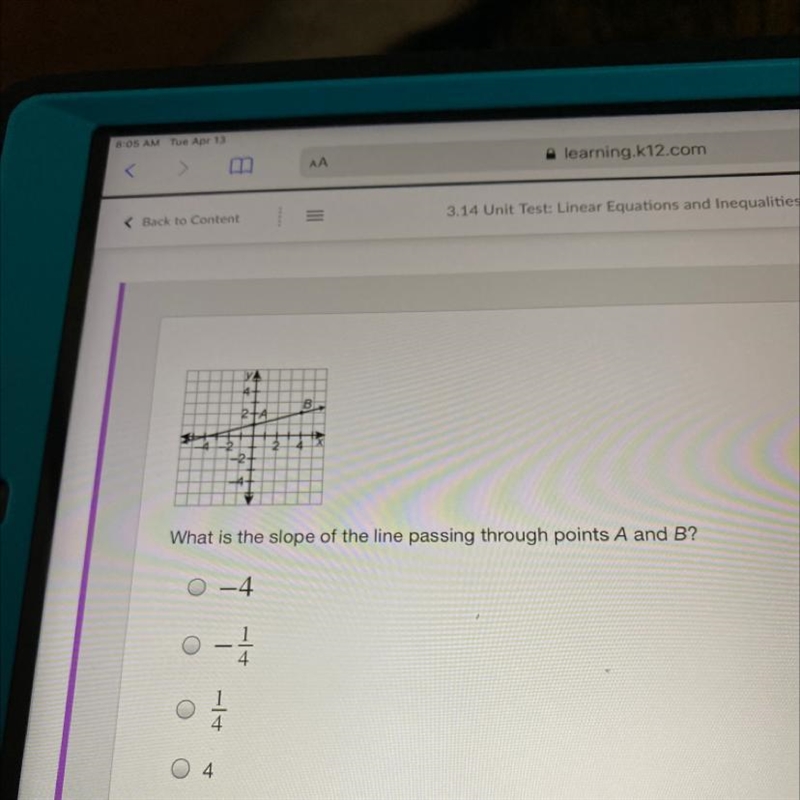 What is the slope of the line passing through points A and B? Please help-example-1