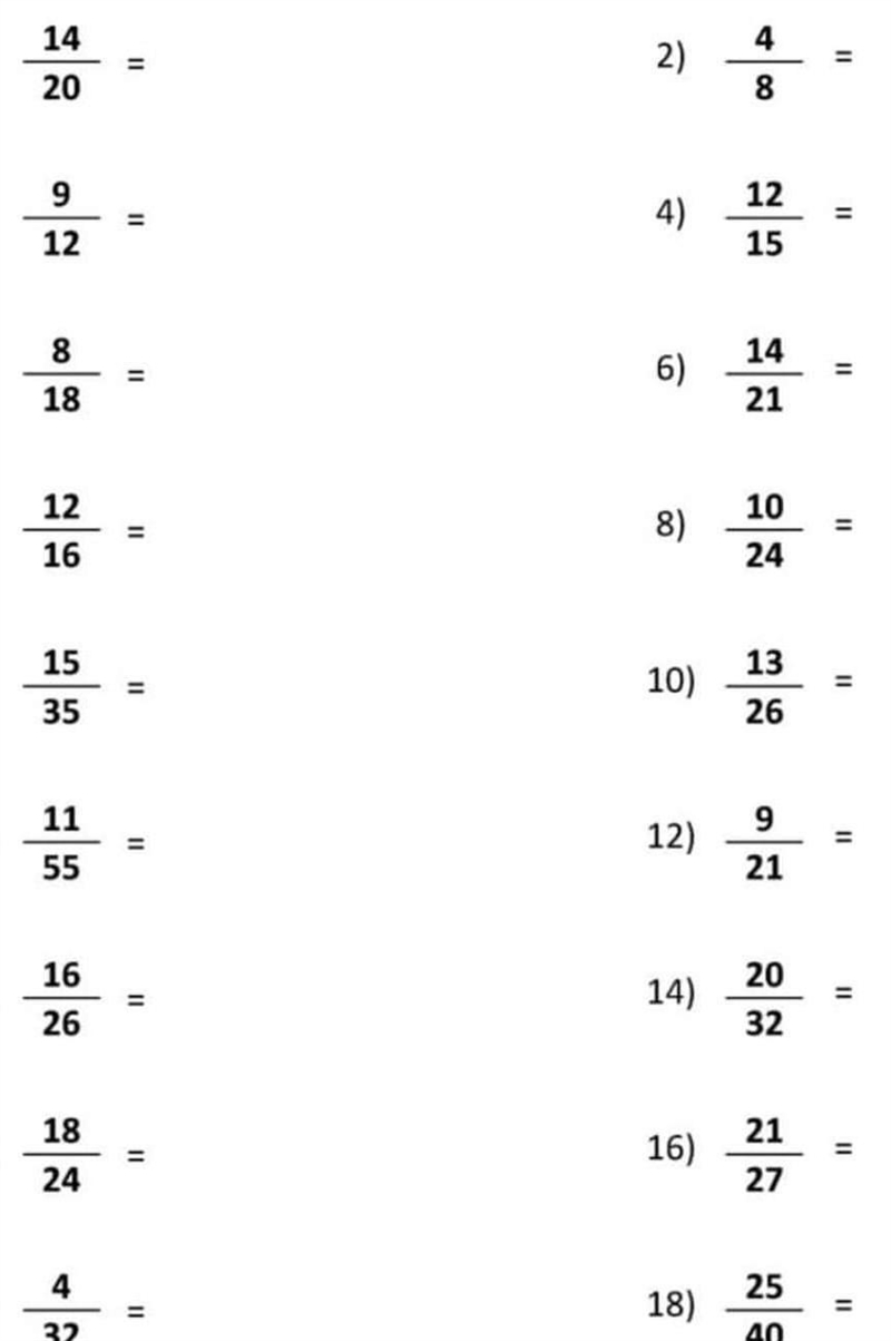 Simplifying fractions Sheet 2 ​-example-1