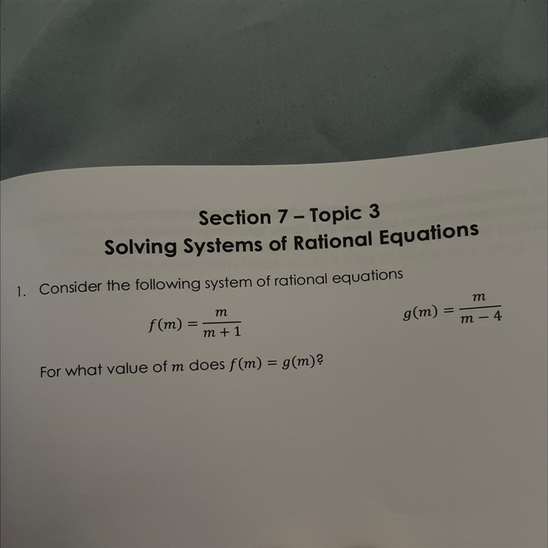 For what value of m does f( m) = g( m)-example-1