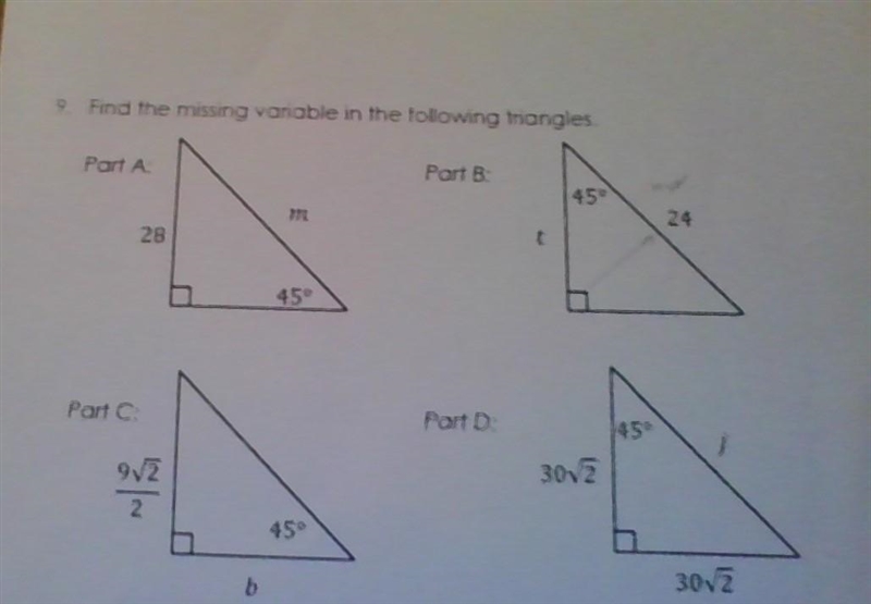 Hi If your a genius or good at math please help its Right Triangles and I've been-example-1