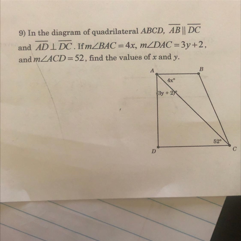 Find the values of x and y-example-1