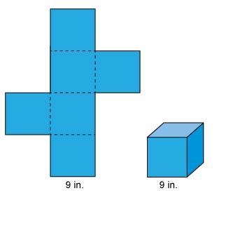 help me PIZThis is a picture of a cube and the net for the cube.What is the surface-example-1