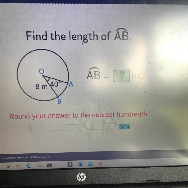 Find the length of arc AB-example-1